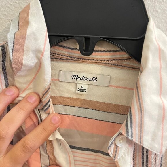 Madewell Stripped Size Small Collared Button Down Women's Shirt - Picture 2 of 3